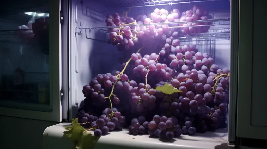 Chilling the Grapes in the Refrigerator